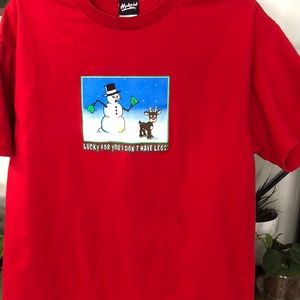 Red snowman t-shirt